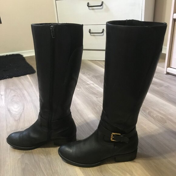 Ralph Lauren Ladies Black Leather Boots Size 6B - Picture 4 of 6